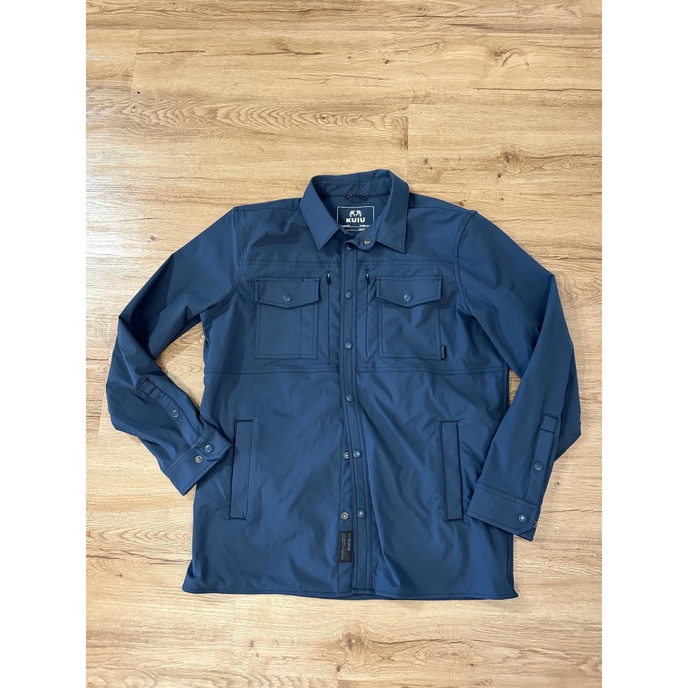 KUIU Pursuit Shirt Mens Medium Blue Long Sleeve Snap Front Technical Outdoor